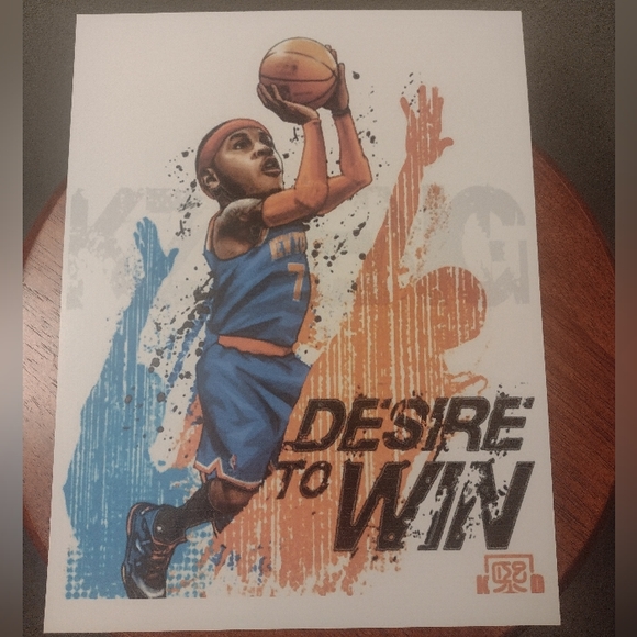 NEW! CARMELO ANTHONY KNICKS 8.5x11 ULTRA PREMIUM GLOSSY REPRINT COLOR ART POSTER - Picture 3 of 7